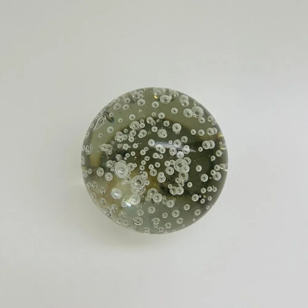 IKEA MAKTA Clear Glass Sphere Controlled Ball Bubble Paperweight